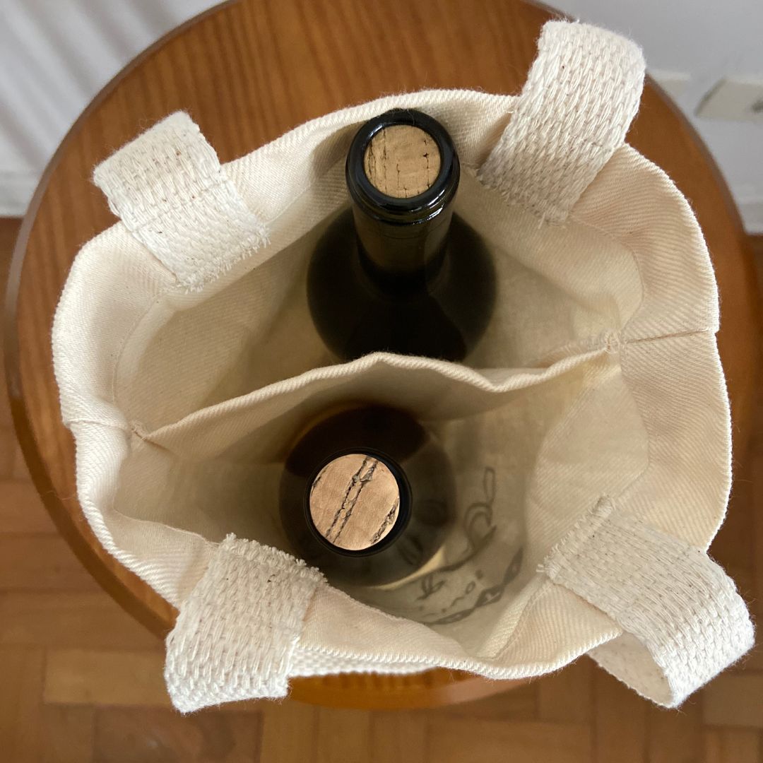 Sacola de Vinhos Algodão 2 garrafas